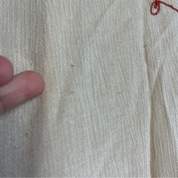 Free People Skyfall Embroidered Tunic Dress Sz M Cream Boho Bell Sleeve READ - Picture 15 of 16